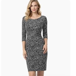 Frank Lyman | Black & Silver Textured Dress Vintage Inspired